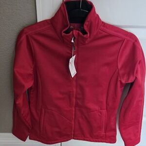 NWT! Antigua Ladies Red, Lined front zipper Golf jacket. Medium.